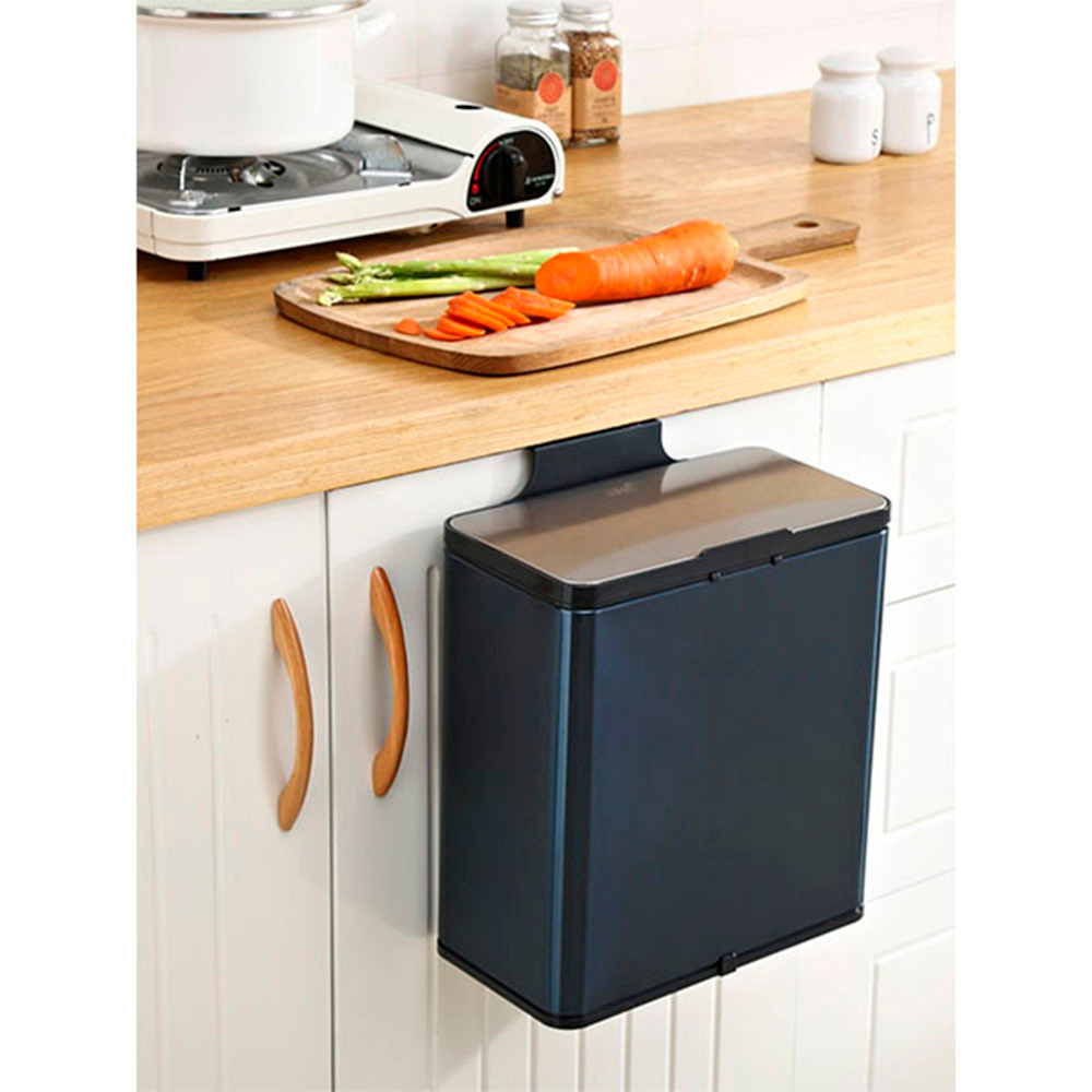 Ведро для мусора, внутр ведро, держатель м/мешков, Foodatlas JAH-541, 6л (синий)