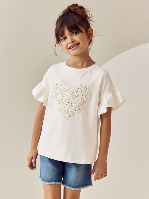 Футболка для девочки Next E44-440, Молочный