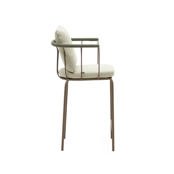 Salguer Барный стул из корда и стали окрашенный в коричневый цвет