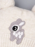 Шапка зимняя детская вязаная на завязках