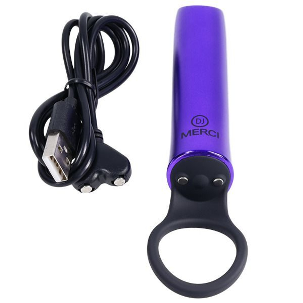 Мини-вибратор Merci Power Play со скошенным кончиком - 13,3 см.