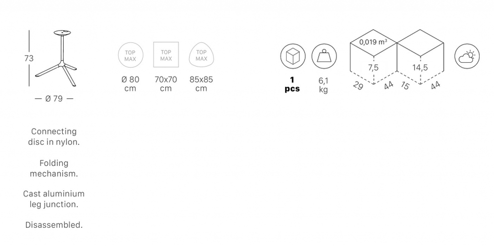 Подстолье металлическое складное Tripe Maxi Folding