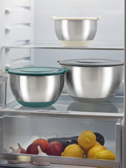 Набор стальных мисок balance с крышками и терками, 1,5 л/3 л/ 5 л
