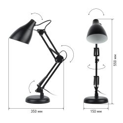 Настольный светильник ЭРА N-123-Е27-40W-BK черный | Настольные светильники под лампу