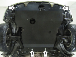 Защита картера Двигателя, КПП. 2 мм, Сталь. для Toyota Allion 2001-2007 MOTODOR.02561