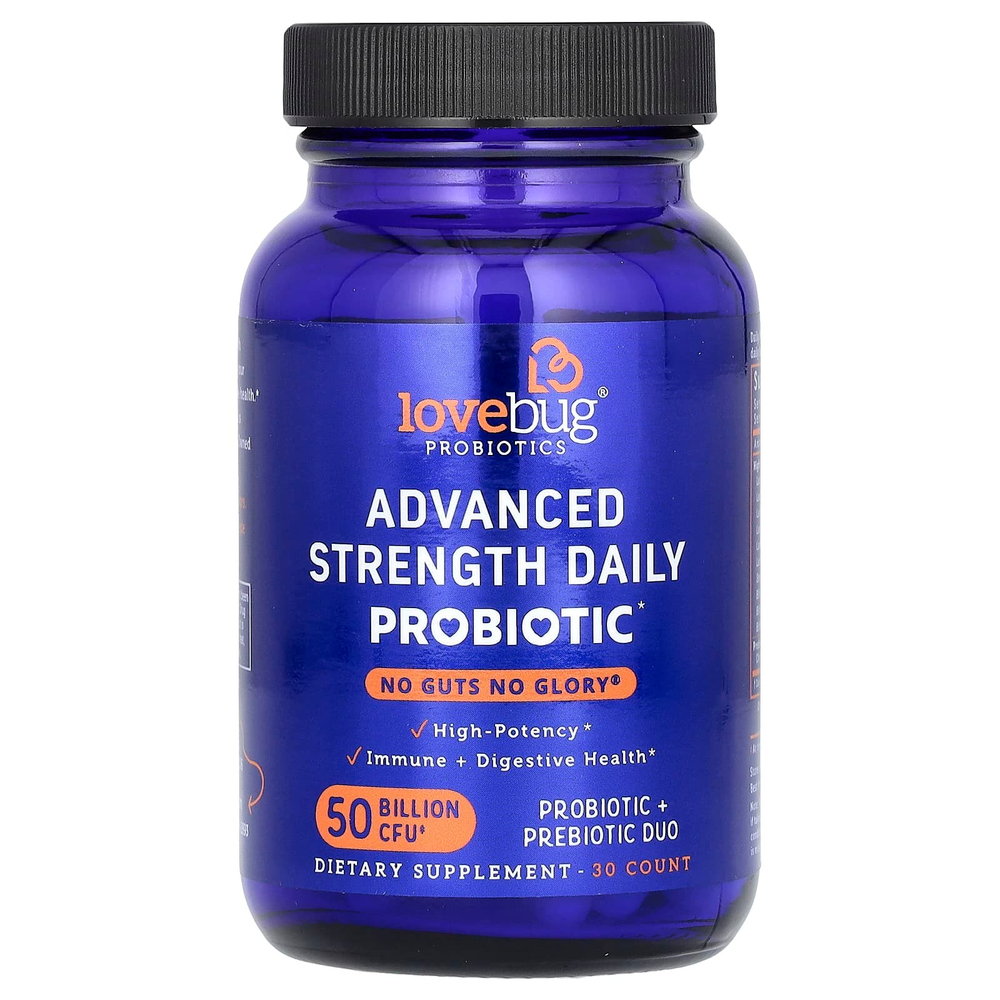 LoveBug Probiotics, улучшенный пробиотик для ежедневного приема, 50 млрд КОЕ, 30 капсул