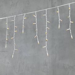 Светодиодная бахрома с колпачком 3,1*0,5 м., 120 желтых LED ламп, каучуковый белый провод, LTC (LL120-8-2Y)