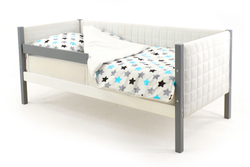 Детская кровать-тахта мягкая с бортиком Бельмарко Svogen графит-белый