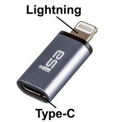 Переходник OTG Type-C на Lightning ISA P-04 (Серебро)