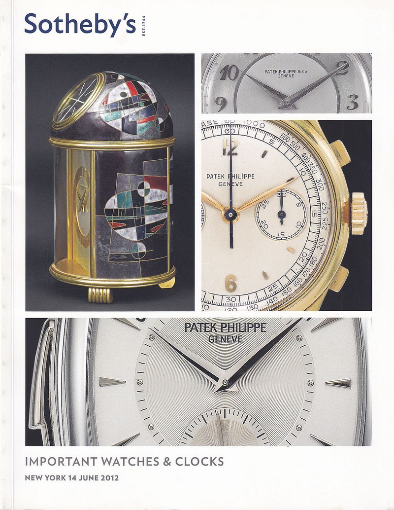 Каталог аукциона Sotheby's, Нью-Йорк, Редкие часы от 14 июня 2012 года