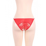 Комплект белья красный: бра, стринги и пояс с ремешками (размер M-L)