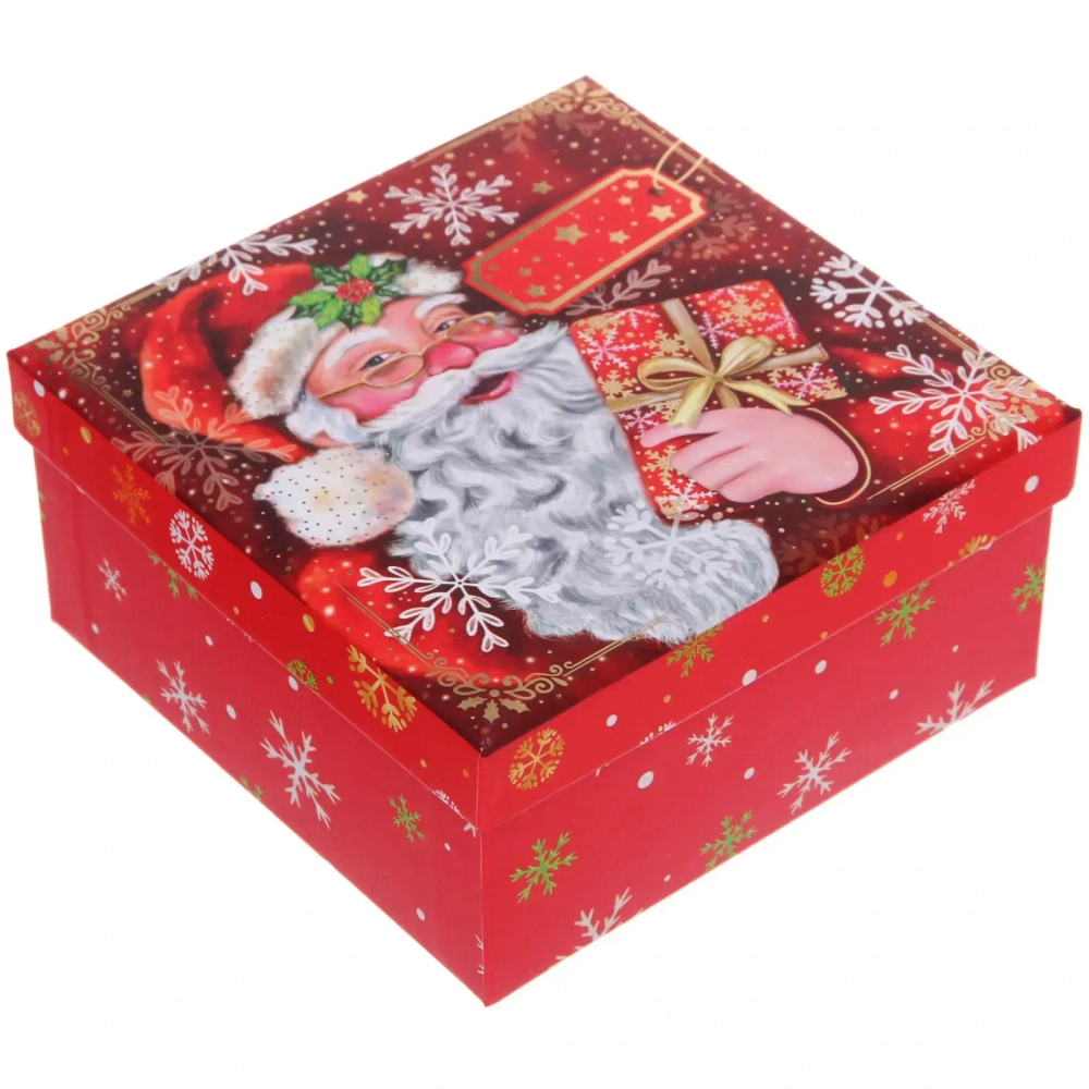 Коробка подарочная «Веселый Дедушка» 15,5*15,5*7,5 см