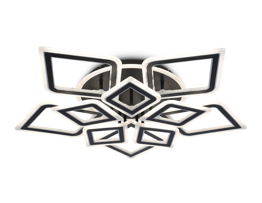 Светильник светодиодный потолочный с пультом FA8915/5+5 BK/CH черный/хром 193W 3000K-6400K 770*740*120 (ПДУ РАДИО 2.4G)