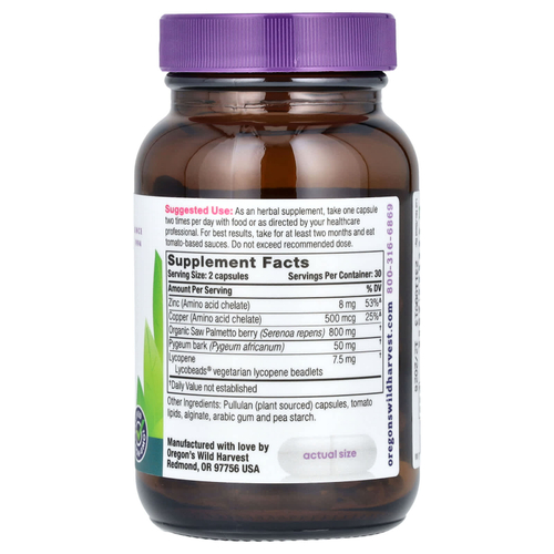 Oregon's Wild Harvest, Здоровье простаты с ликопином, 60 веганских капсул