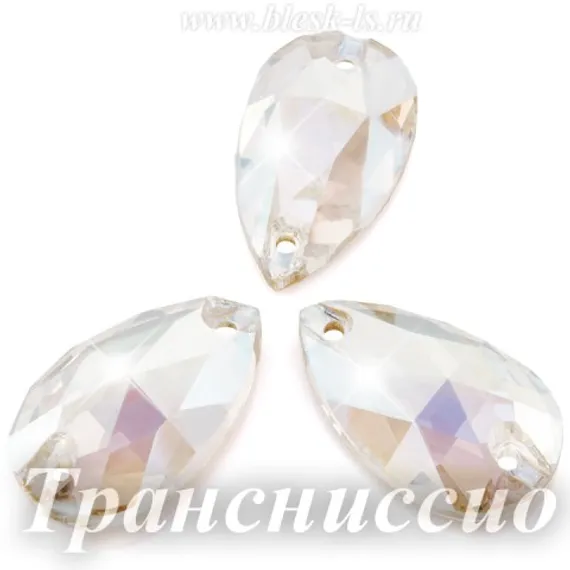 Пришивная капля Solvo с 2 отверстиями, Кристалл Трансниссио