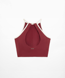 Oysho Топ-майка Comfortlux с вырезом халтер, бордовый