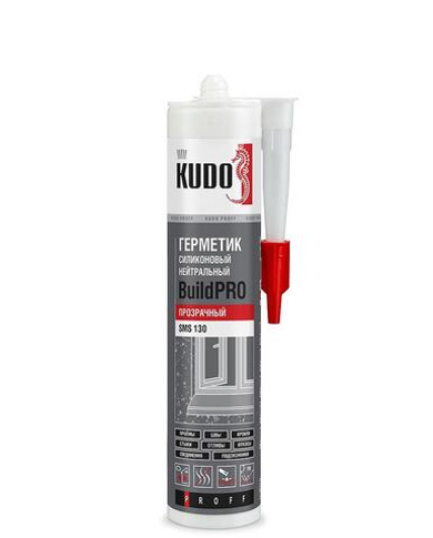 Герметик силиконовой нейтральный KUDO PROFF SMS-130 прозрачный , 280 мл