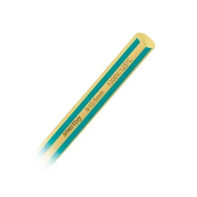 Термоусаживаемая трубка SmartBuy 10/5, 1 метр (SBE-HST-10-yg), желто-зеленый, упак