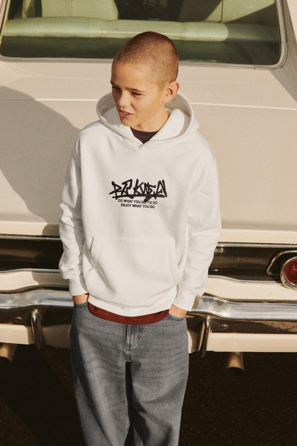 ZARA ХУДИ С ВЫШИТОЙ НАДПИСЬЮ, ЭКРЮ