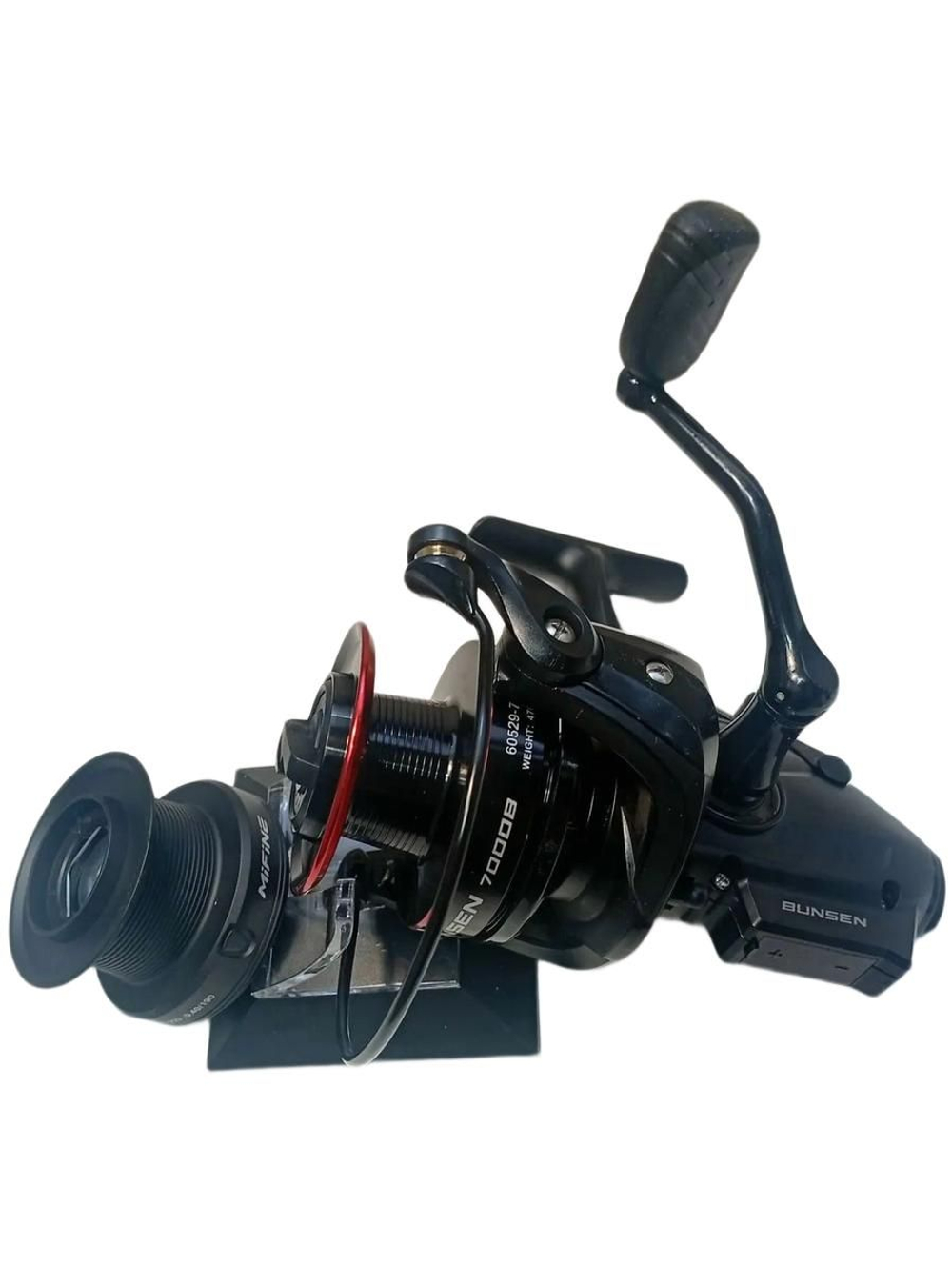 Катушка рыболовная MIFINE BUNSEN 7000B; 6+1подшипник, (с двойным фрикционом; запас.пласт.шпуля), для спиннинга, для карповой ловли, для фидерной ловли