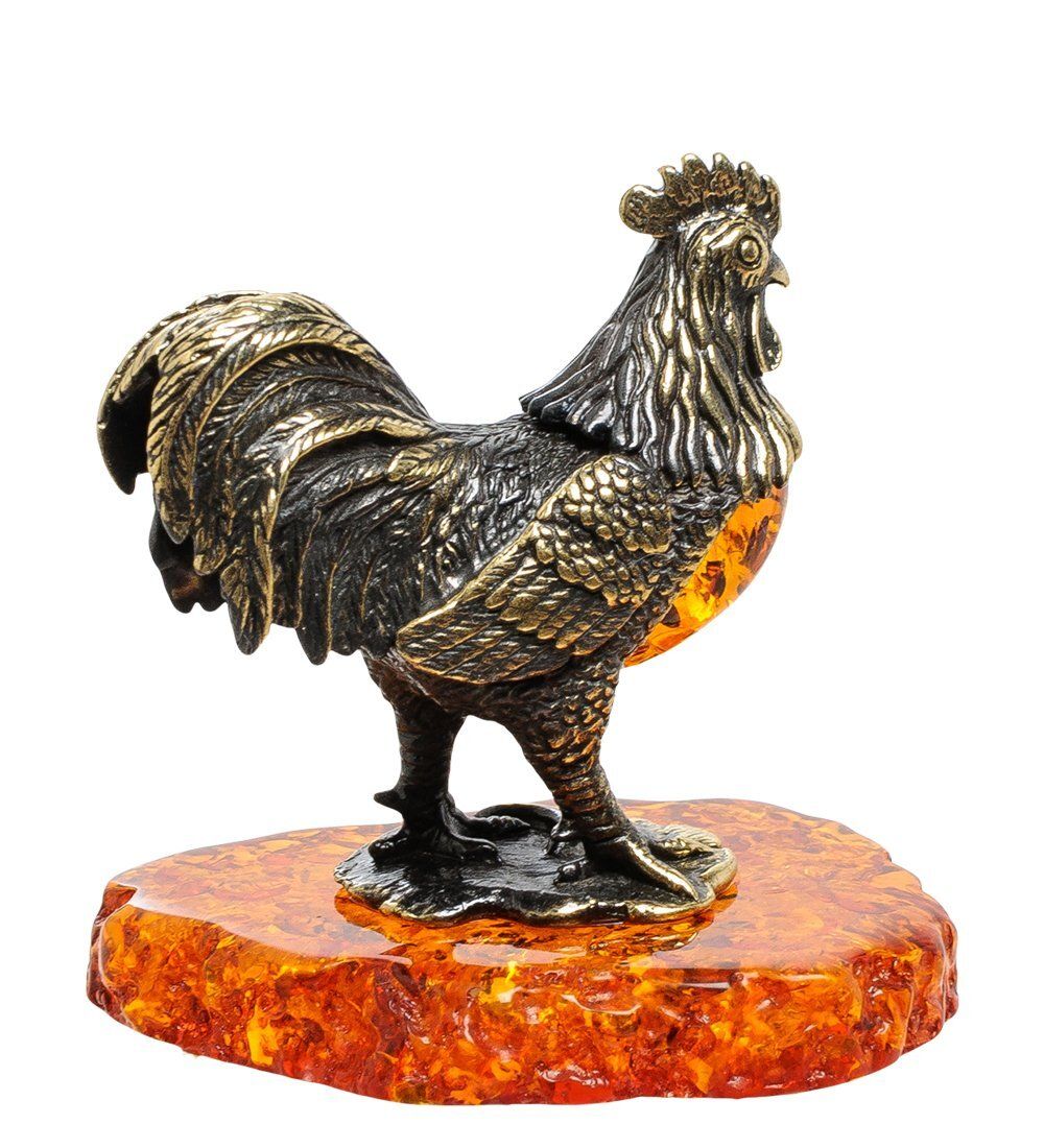 Народные промыслы AM-1789 Фигурка «Петух Сибрайт» (латунь, янтарь)