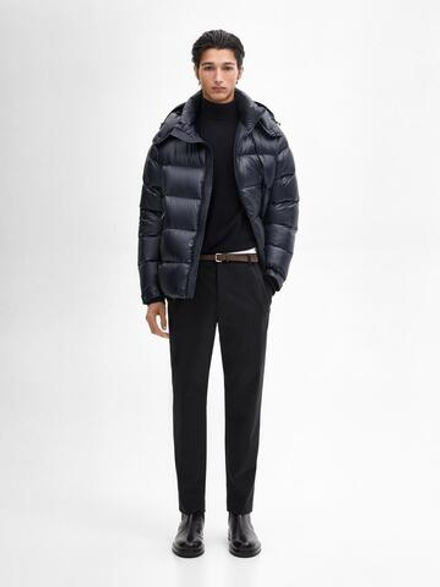 Massimo Dutti Зауженные брюки из твила, темно-синий