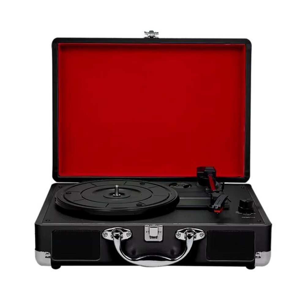 MDY-1603 Проигрыватель пластинок 33/45/78 об/мин, виниловый портативный граммофон, фонограф.Выходные разъемы RCA, Выход на наушники, AUX вход.