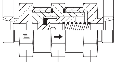 Клапан обратный проходной DL22 двусторонний (корпус) (3 бара)
