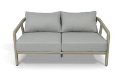 "Брюссель" лаунж-зона из искусственного ротанга на 4 персоны, цвет серый, каркас под дерево (холодно-бежевый)