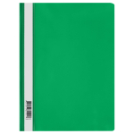 Папка-скоросшиватель пластик, А4, 120 мкм, зеленая с прозр. верхом