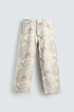 ZARA ДЖИНСЫ BAGGY FIT, С ПРИНТОМ