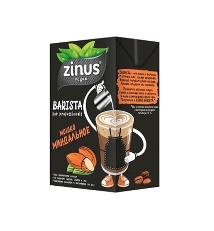 Zinus barista растительное молоко миндаль 1л