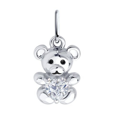 Подвеска из серебра с фианитами