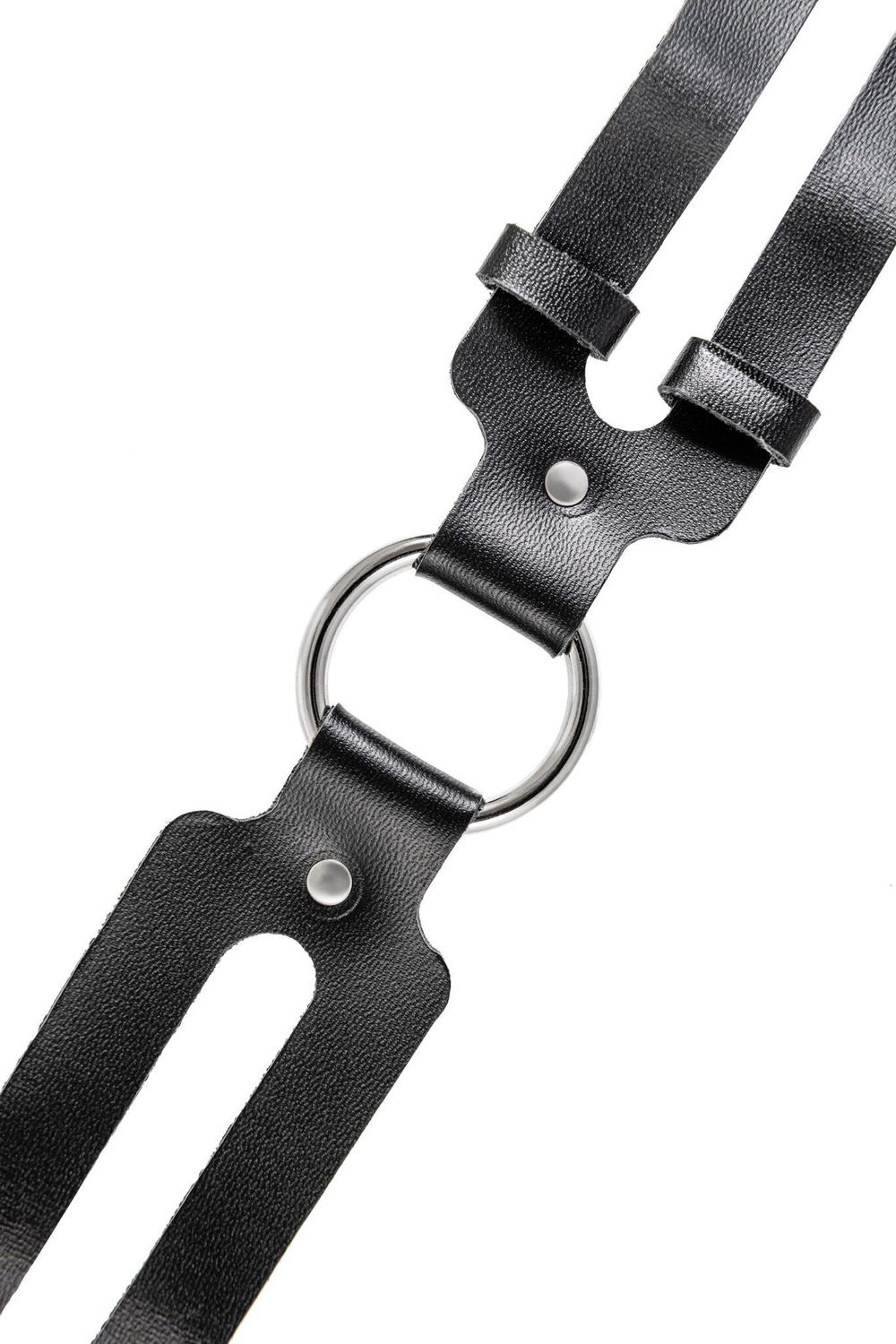 Черный кожаный чокер-ошейник из двух ремешков