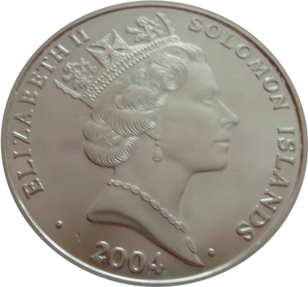 Соломоновы о-ва 10 долларов 2004 Бег Эстафета Олимпиада Афины 2004 От Сиднея до Афин СЕРЕБРО
