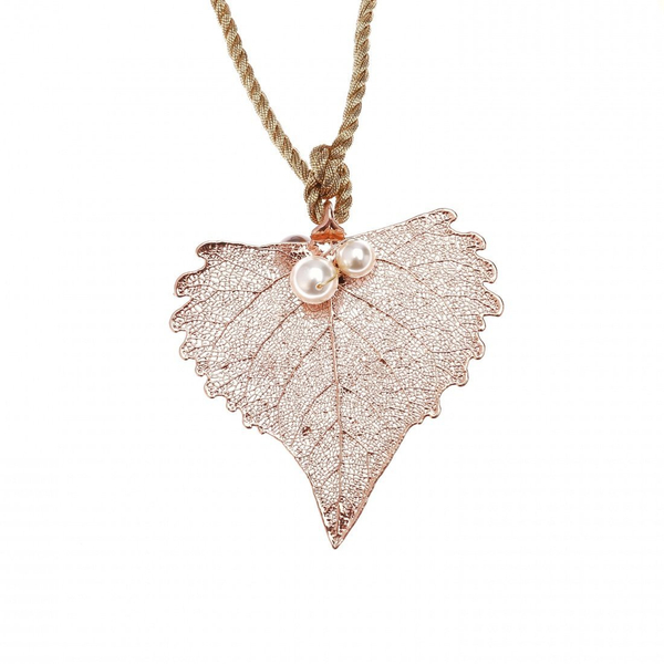 Колье лист Ester Bijoux Тополь LF34A-D RG BR