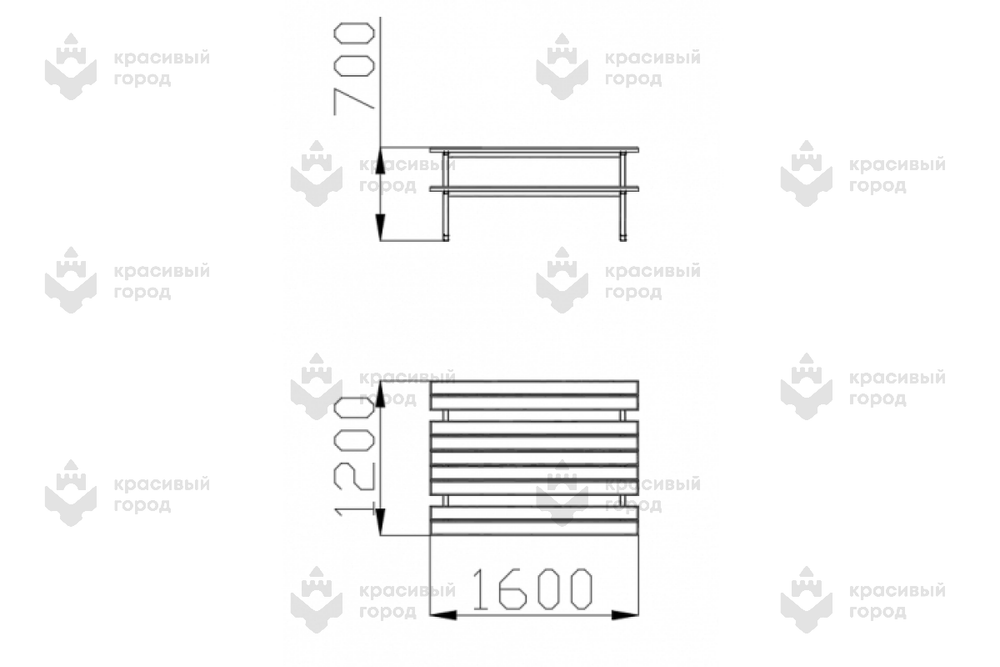 Скамейка парковая металлическая тип-3