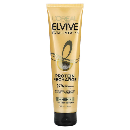 L'Oréal, Elvive, Total Repair 5, несмываемый кондиционер для восстановления протеина, для поврежденных волос, 150 мл (5,1 жидк. унц.)