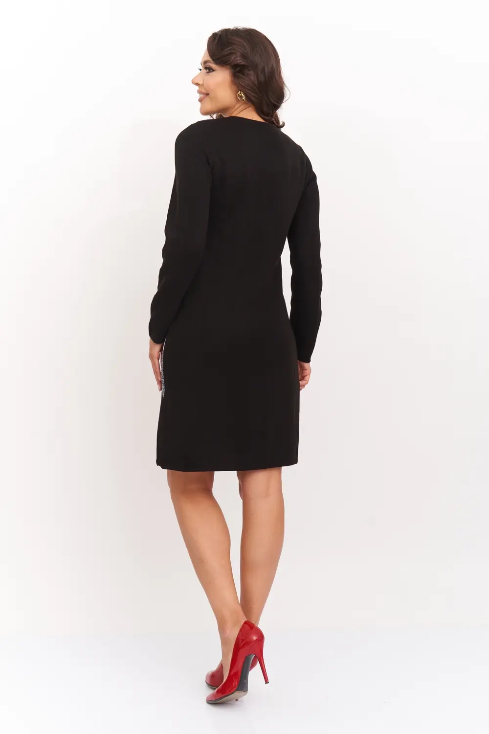 Платье С 1559/черный-серый графит