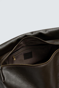 ZARA КОЖАНАЯ СУМКА С ПЛЕЧЕВЫМ РЕМНЕМ XL, LIMITED EDITION, КОРИЧНЕВЫЙ