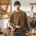 Трикотажный свитер с карманами на замках ,мужской осенний и зимний свободный Американский ретро стиль