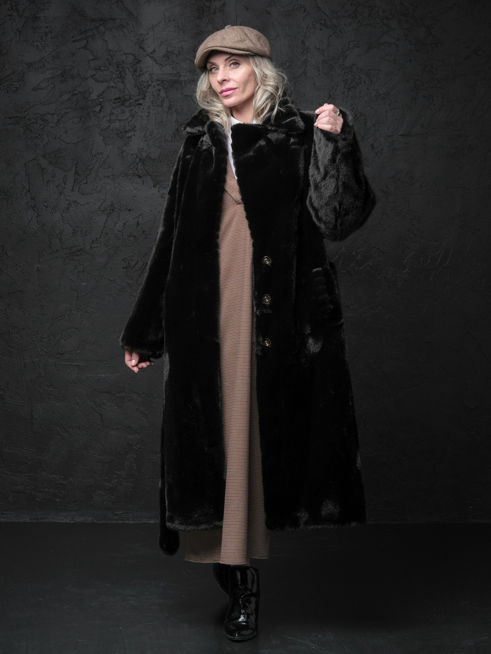 Шуба /черный  /классика/ эко мех