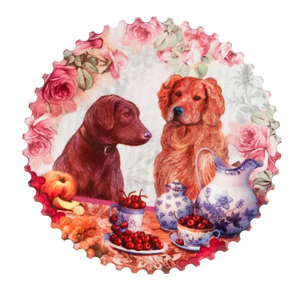 Подставка под кружку c пробкой " " 6,5*6,5*0,5см. (6видов) (min12) (транспортная упаковка)