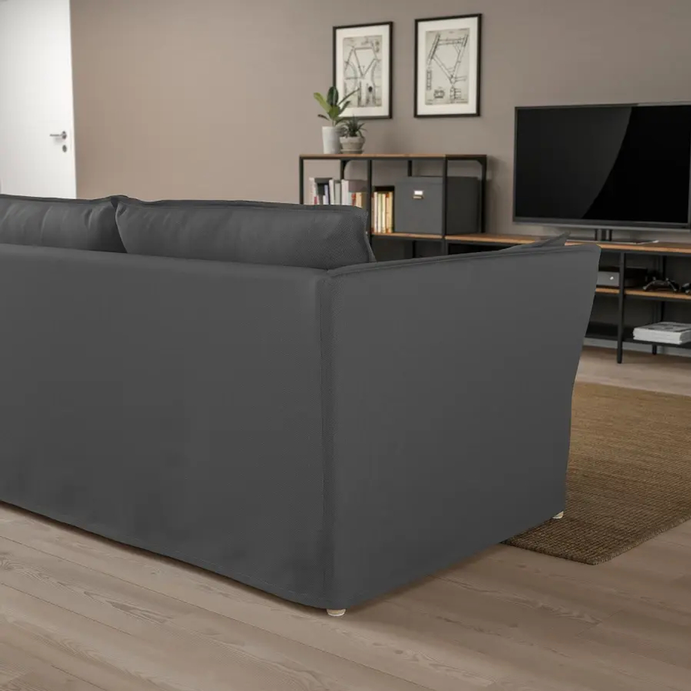 Диван 3-местный - IKEA BACKSÄLEN/BACKSALEN, 85х205 см, серый, БАКСАЛЕН ИКЕА