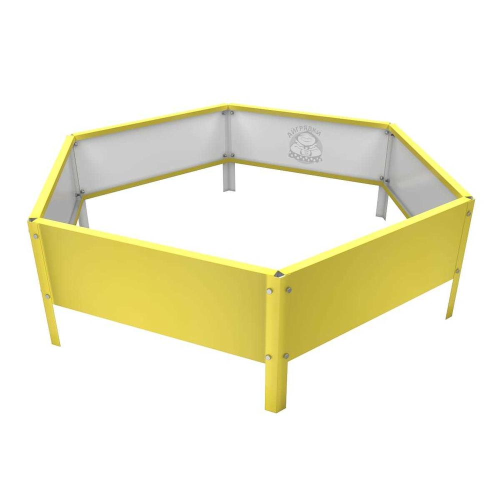 Клумба многоугольная оцинкованная с ножками 1 ярус RAL 1018 Цинково-жёлтый