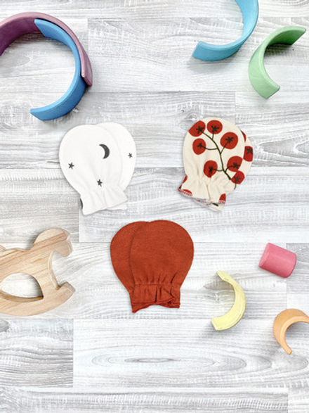 Рукавички-антицарапки Mjölk Cherry Tomatoes/Ночное небо/Paprika, сет из 3х пар