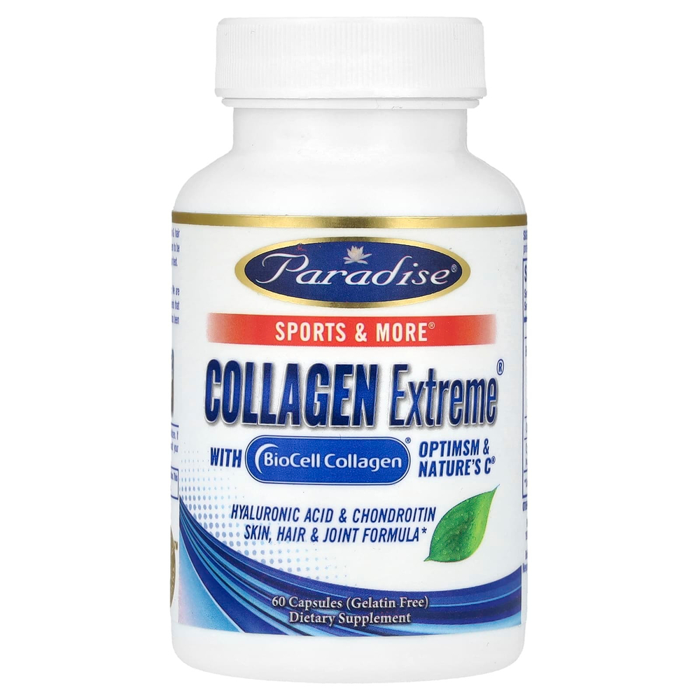 Paradise Herbs, Collagen Extreme® с коллагеном BioCell Collagen, OptiMSM и Nature's C®, 60 капсул