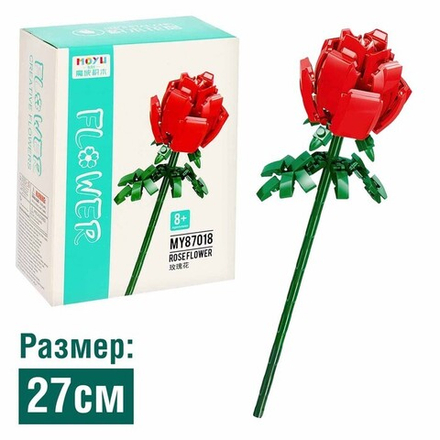 Конструктор Цветы «Красная роза», 112 деталей