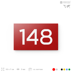 Номер на дверь 148, табличка на дверь для офиса, квартиры, кабинета, аудитории, склада, красная 120х70 мм, Айдентика Технолоджи