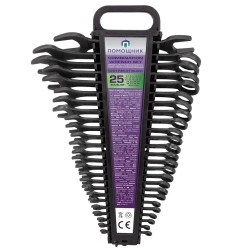 Набор ключей комбинированных 25пр. (6-27, 30, 32), в пластиковом держателе и рожковый ключ 36х41 мм Помощник 5261P36-41 Black